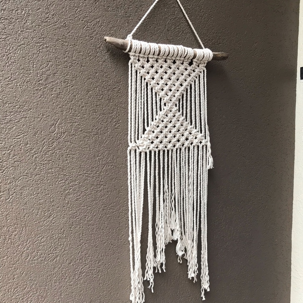 Hand made off white, Macrame wall hanging